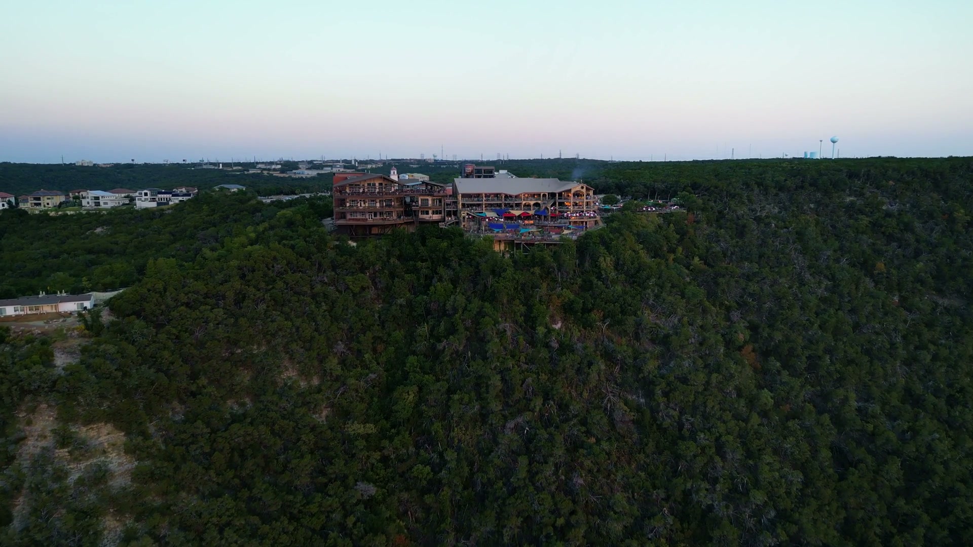Limestone architecture set into the Texas Hill Country